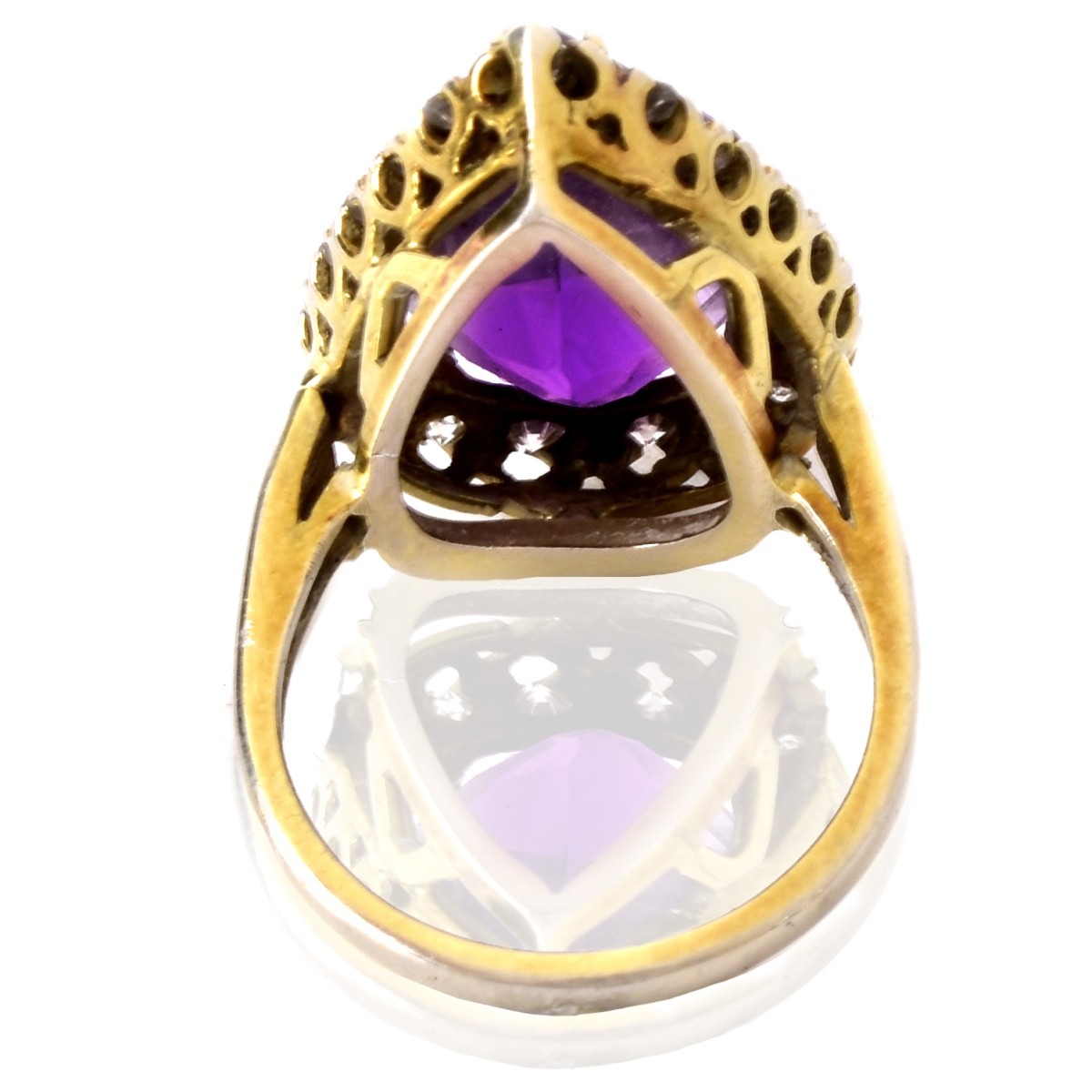 Vintage Amethyst, Diamond and 14K Ring