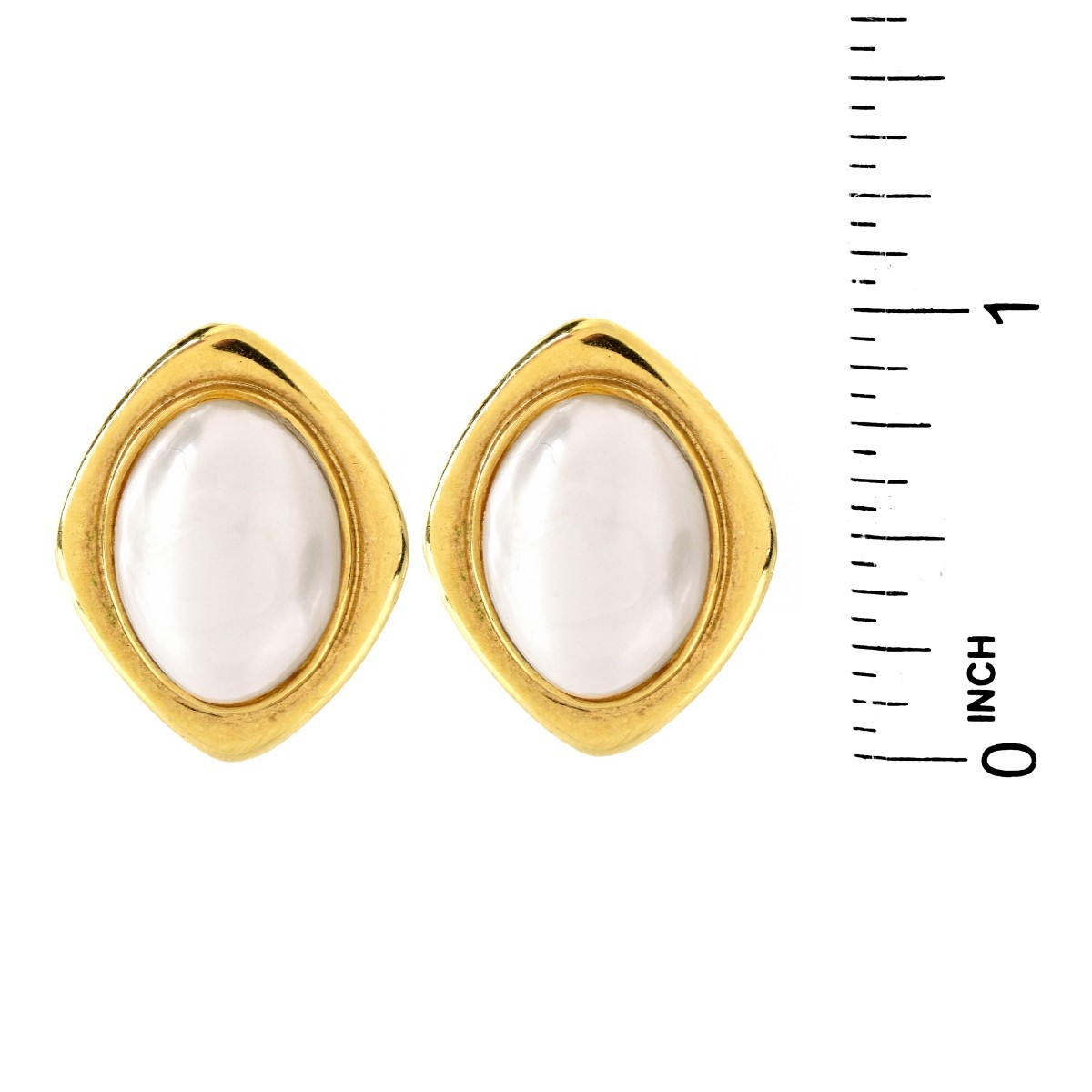 Vintage Mabe Pearl and 14K Gold Earrings