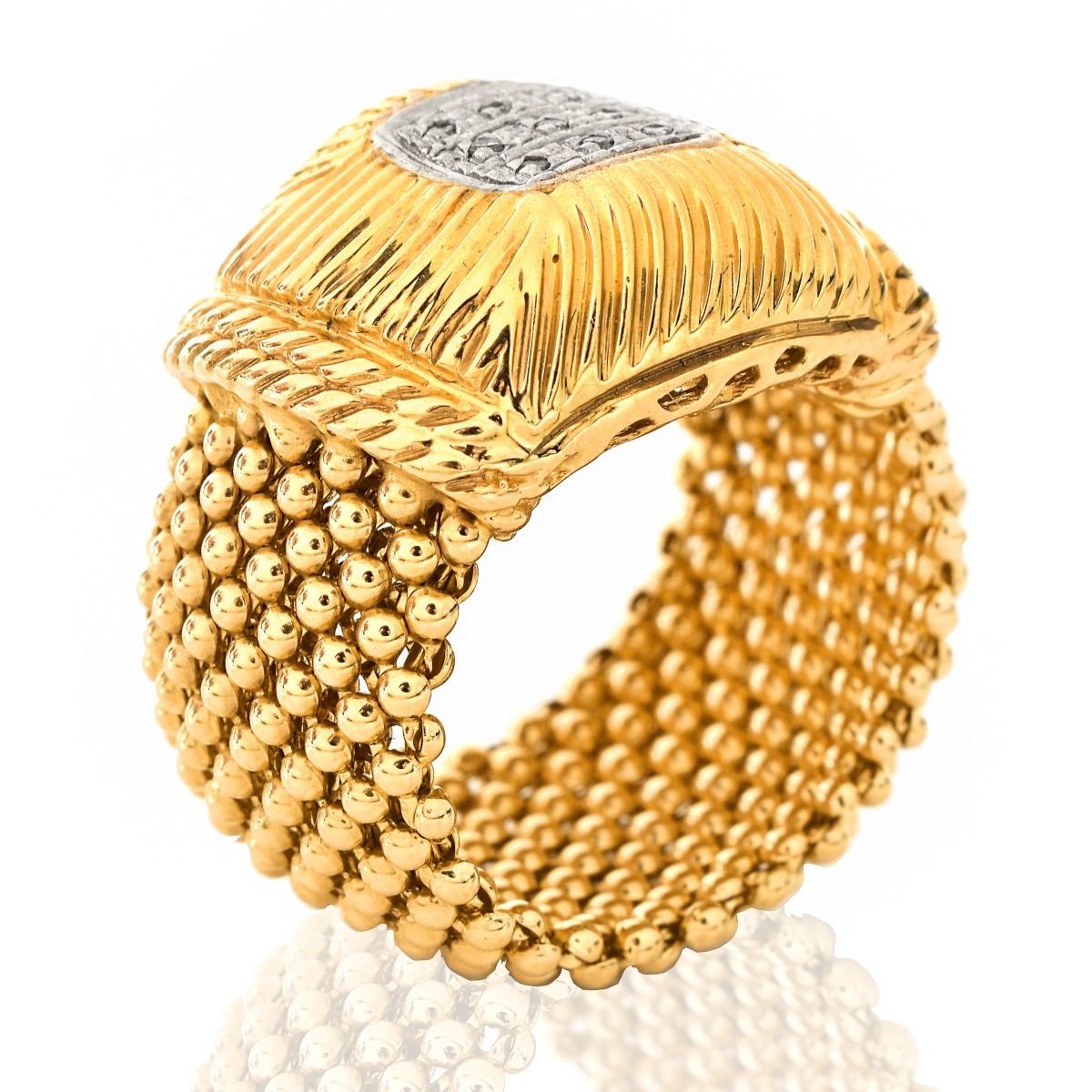 Italian 14K Gold and Diamond Ring
