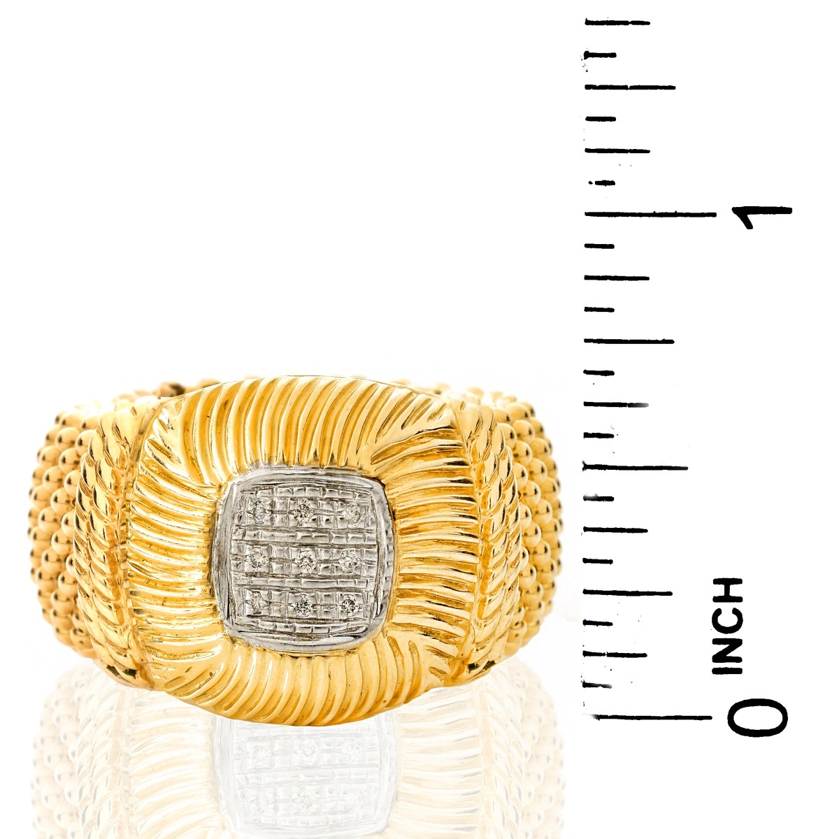 Italian 14K Gold and Diamond Ring
