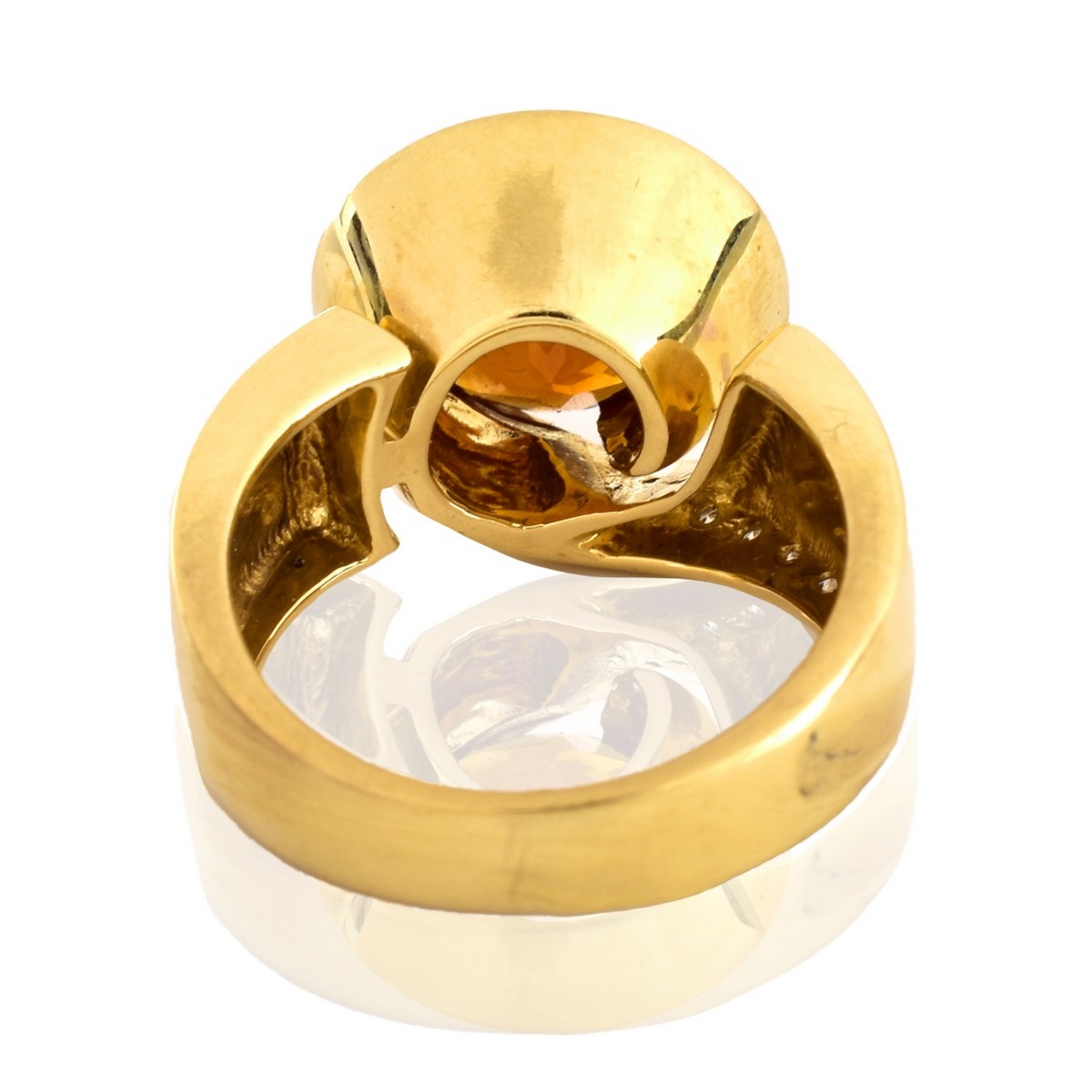 Citrine, Diamond and 14K Gold Ring