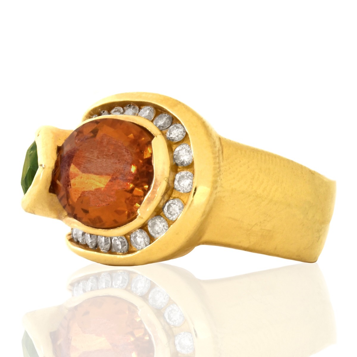 Citrine, Garnet, Diamond and 14K Gold Ring