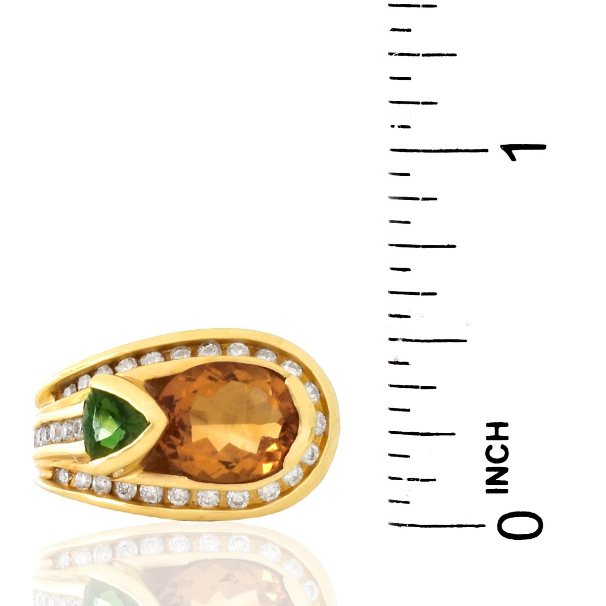 Citrine, Garnet, Diamond and 14K Gold Ring