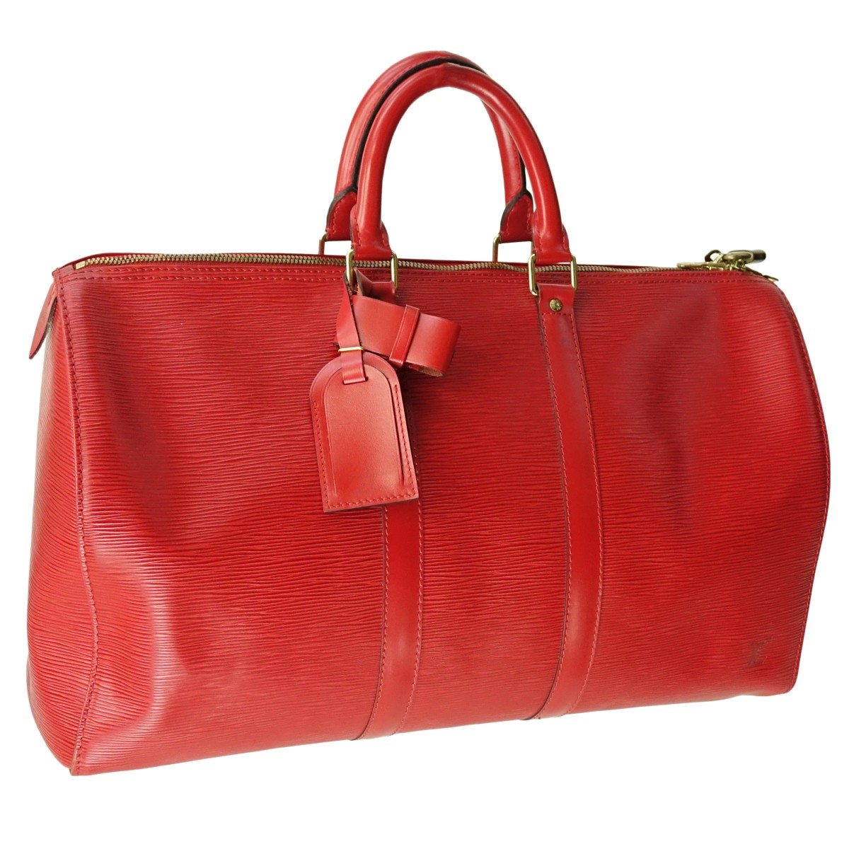 Louis Vuitton Red Epi Leather Keepall Travel Bag