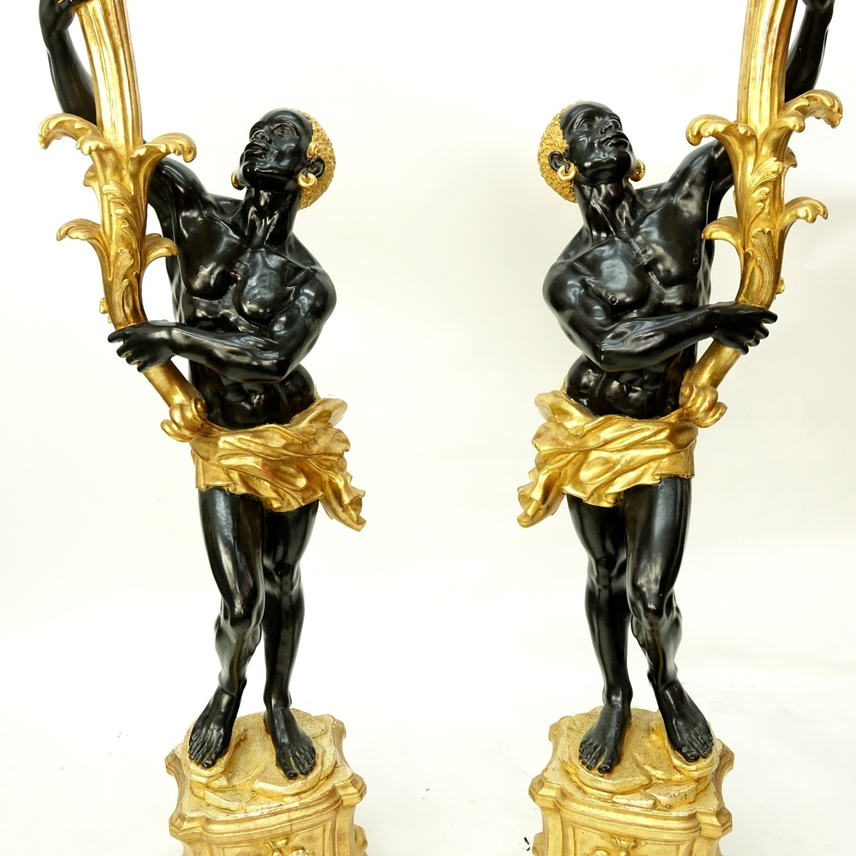 Pair of 20th C. Italian Blackamoor Torcheres