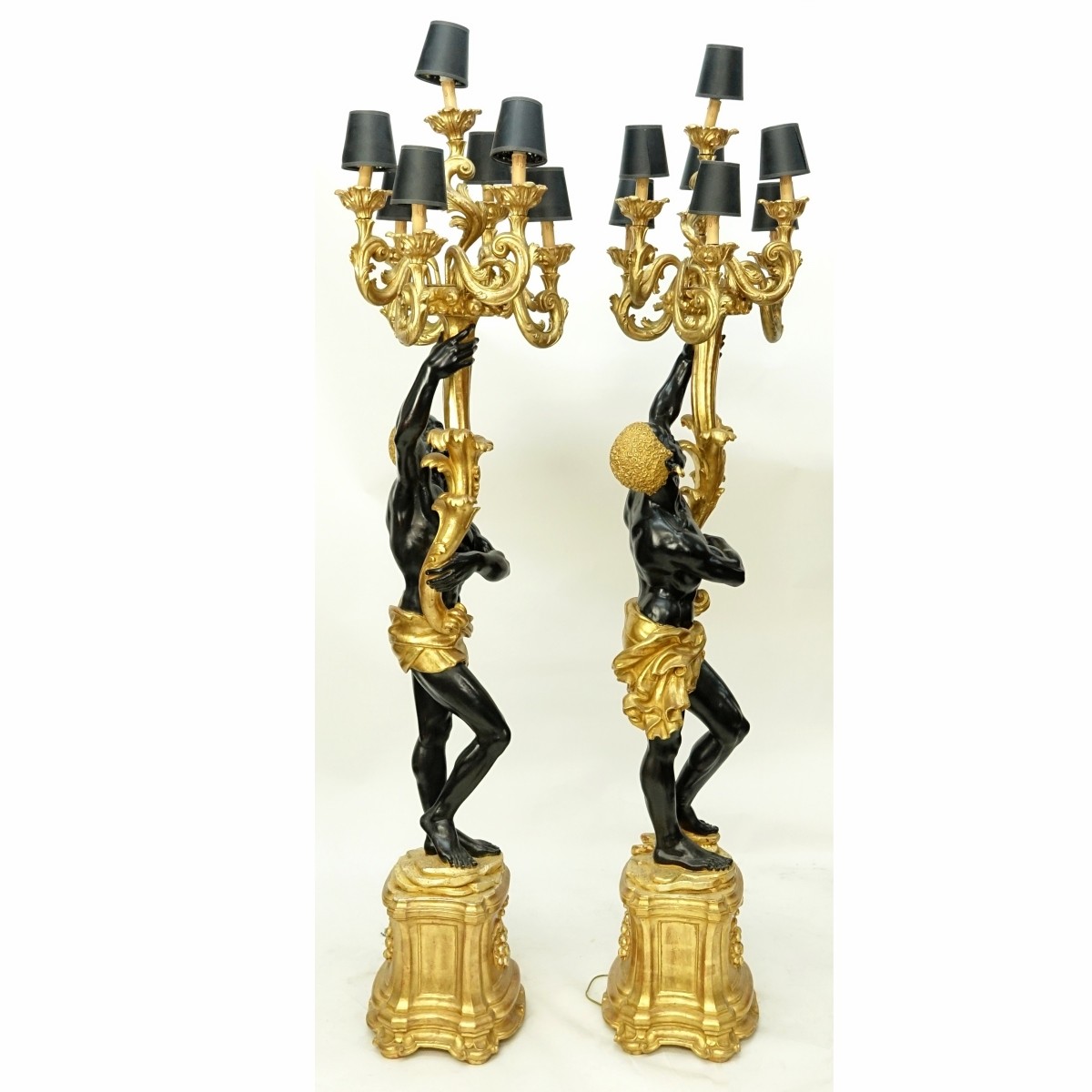 Pair of 20th C. Italian Blackamoor Torcheres