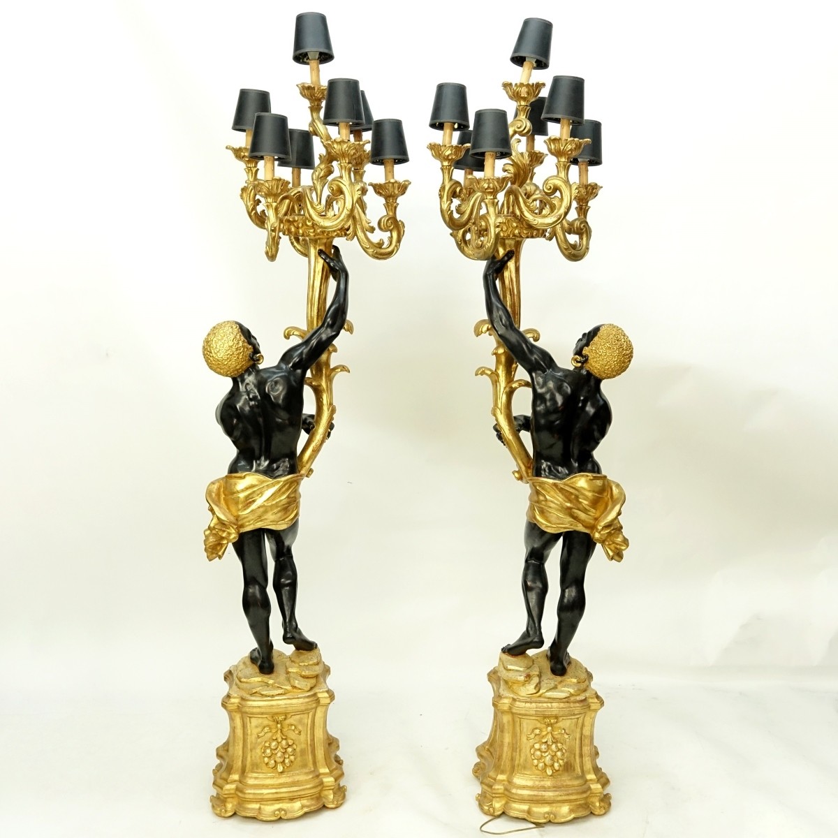 Pair of 20th C. Italian Blackamoor Torcheres