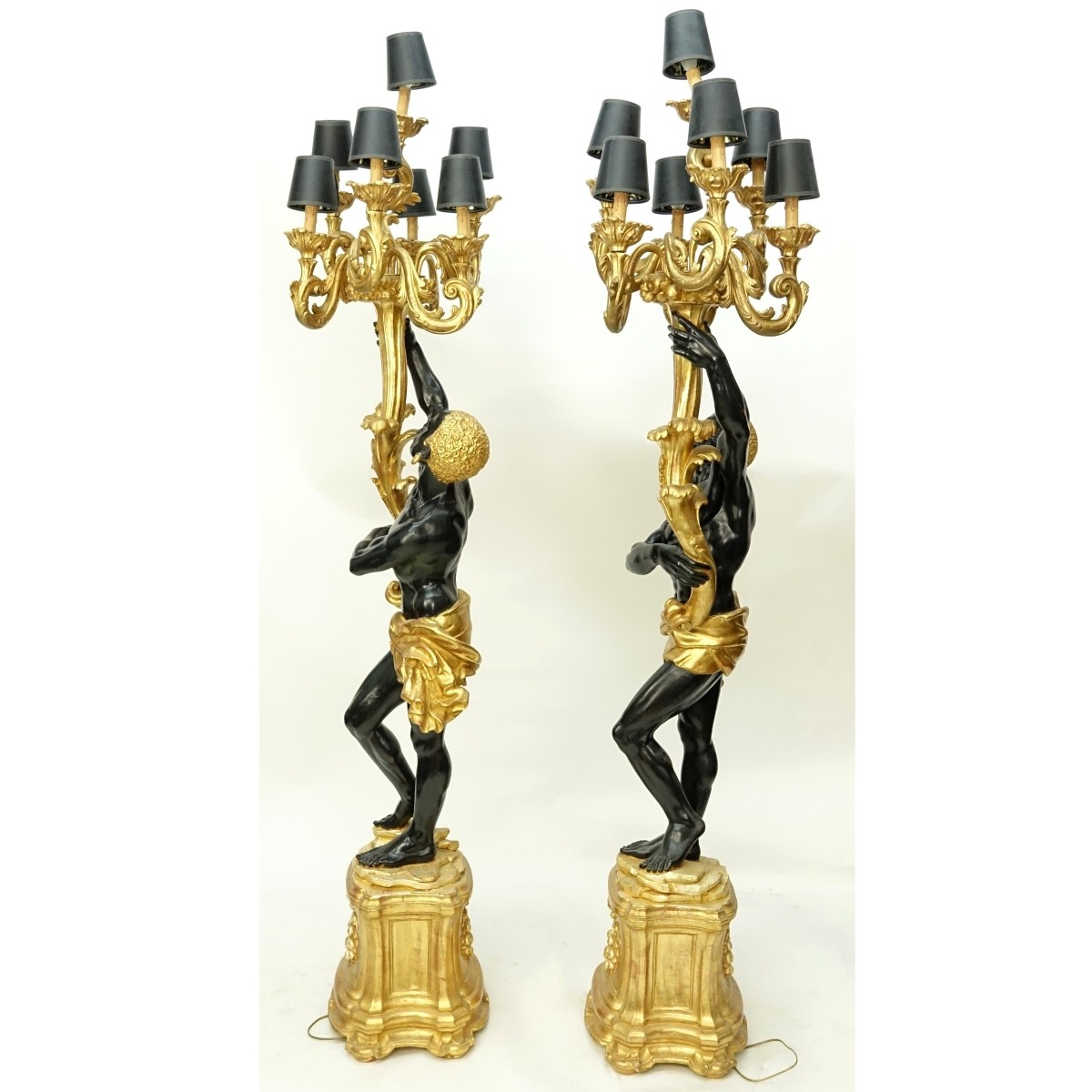 Pair of 20th C. Italian Blackamoor Torcheres