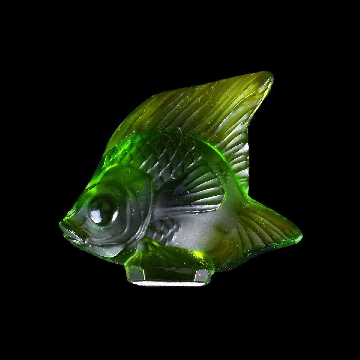 Eight (8) Lalique Crystal Poisson Paperweight