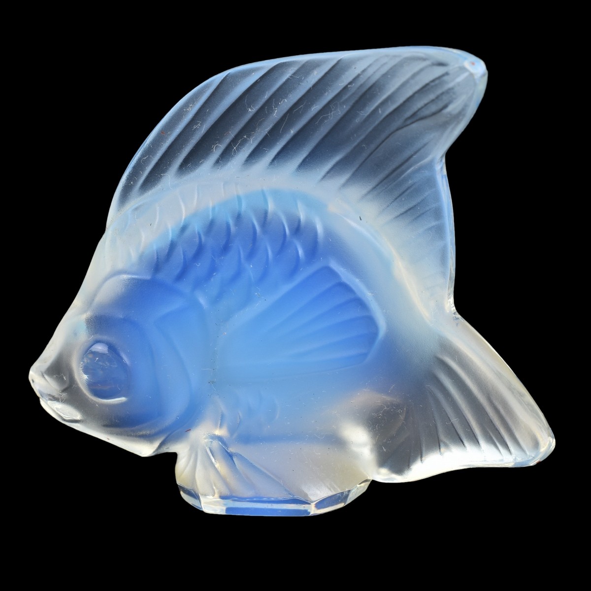 Eight (8) Lalique Crystal Poisson Paperweight