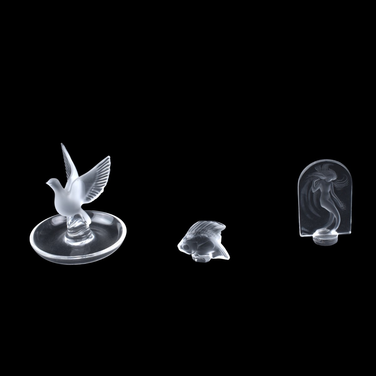Grouping of Three (3) Lalique Crystal Figurines