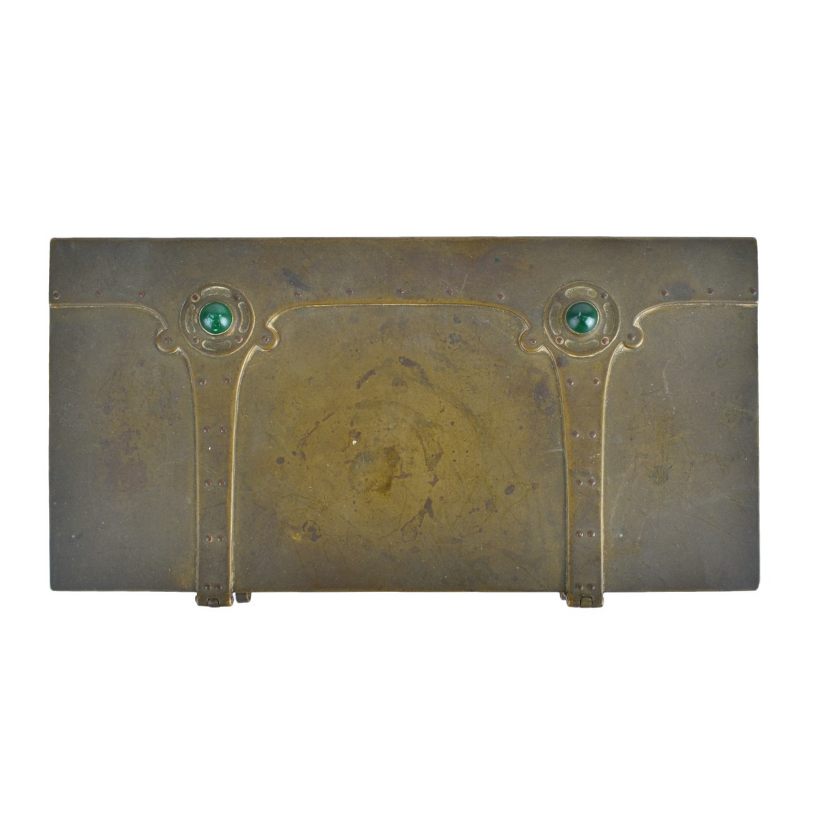 Brass Box with Malachite Setting & Malachite Stone