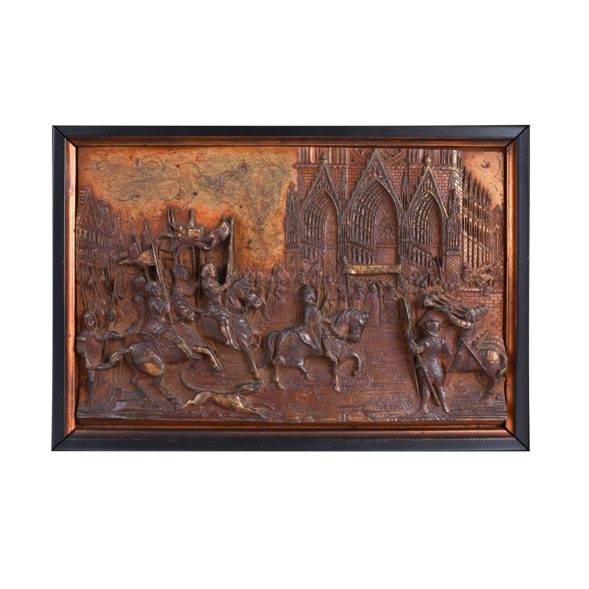 Pair of Raised Copper Relief Plaques