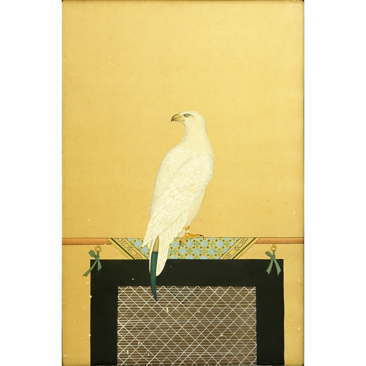 Pair of Large Chinese Gouache Paintings on Silk