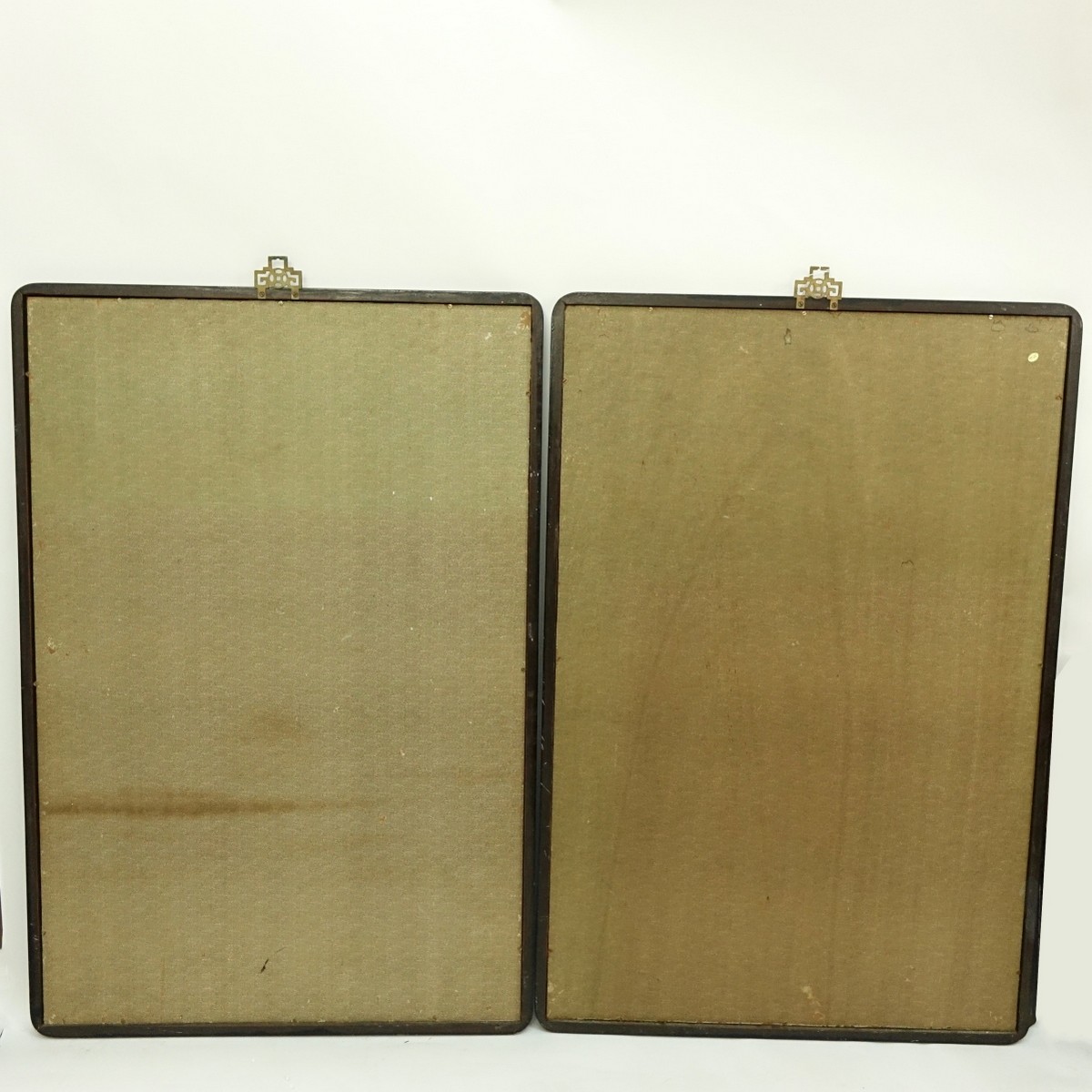 Pair of Large Chinese Gouache Paintings on Silk