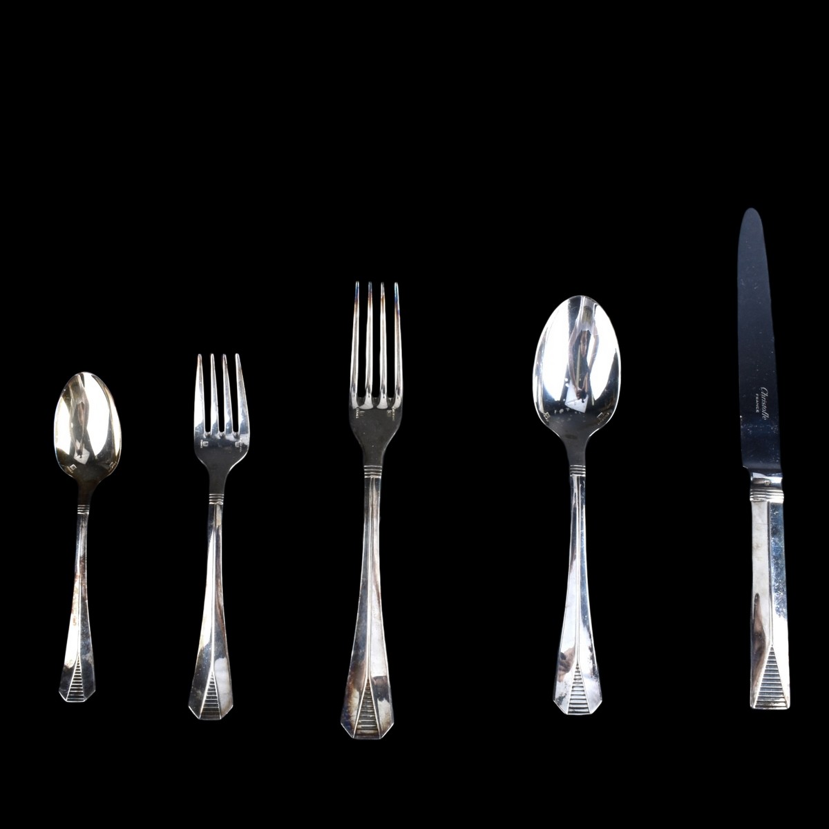 Christofle 30pc Antalide Silverplate Flatware