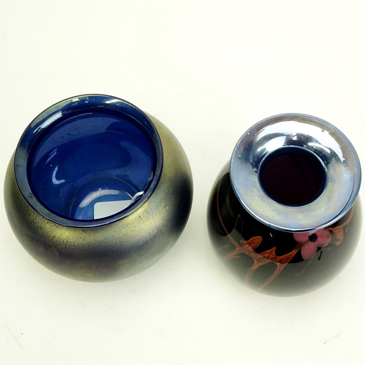 Grouping of Two (2) Vintage Art Glass Vases