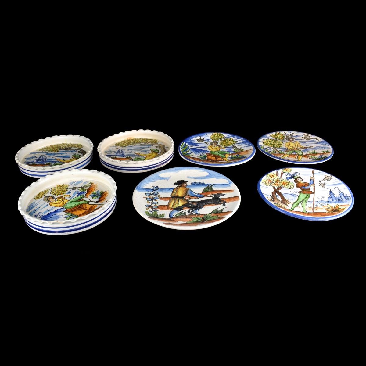 Grouping of Ten (10) Spanish Faience Pottery