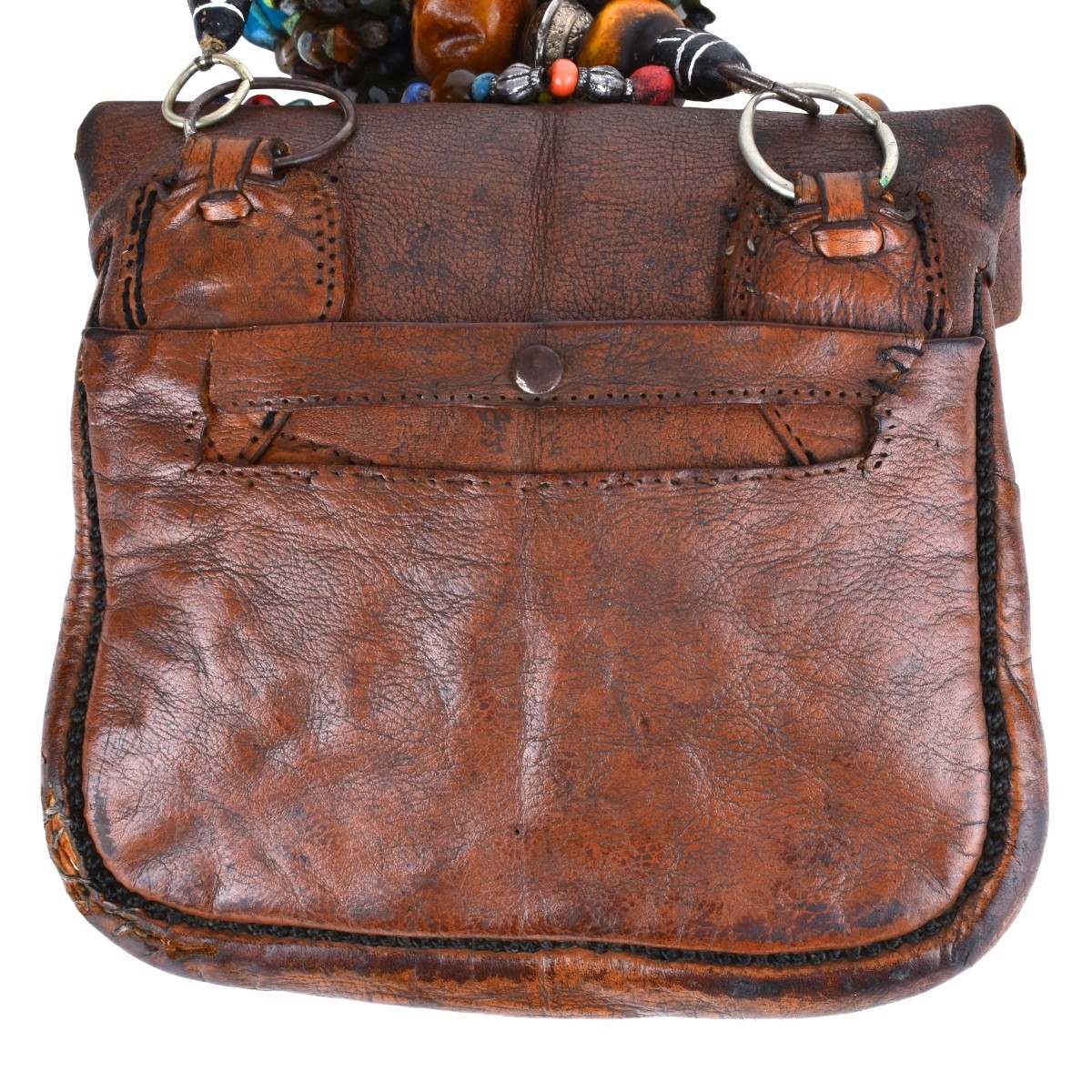 Moroccan Camel Skin Purse with Gemstones