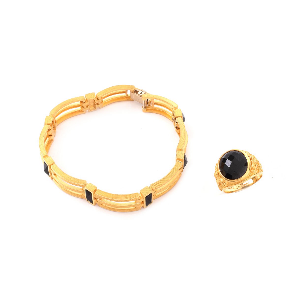 Man's Gold Ring and Bracelet