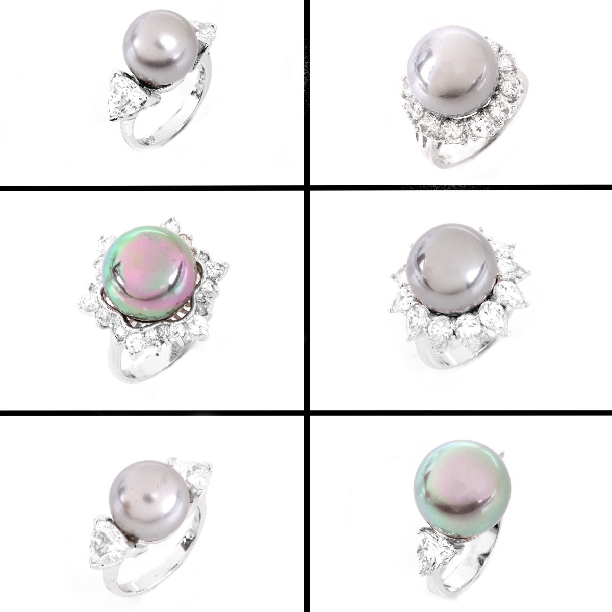 Collection Of Six (6) Sterling Silver Faux Pearl A