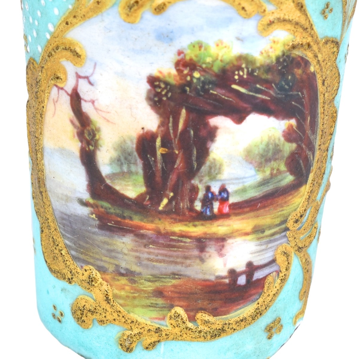 19th Century French Serves Style Enamel Covered