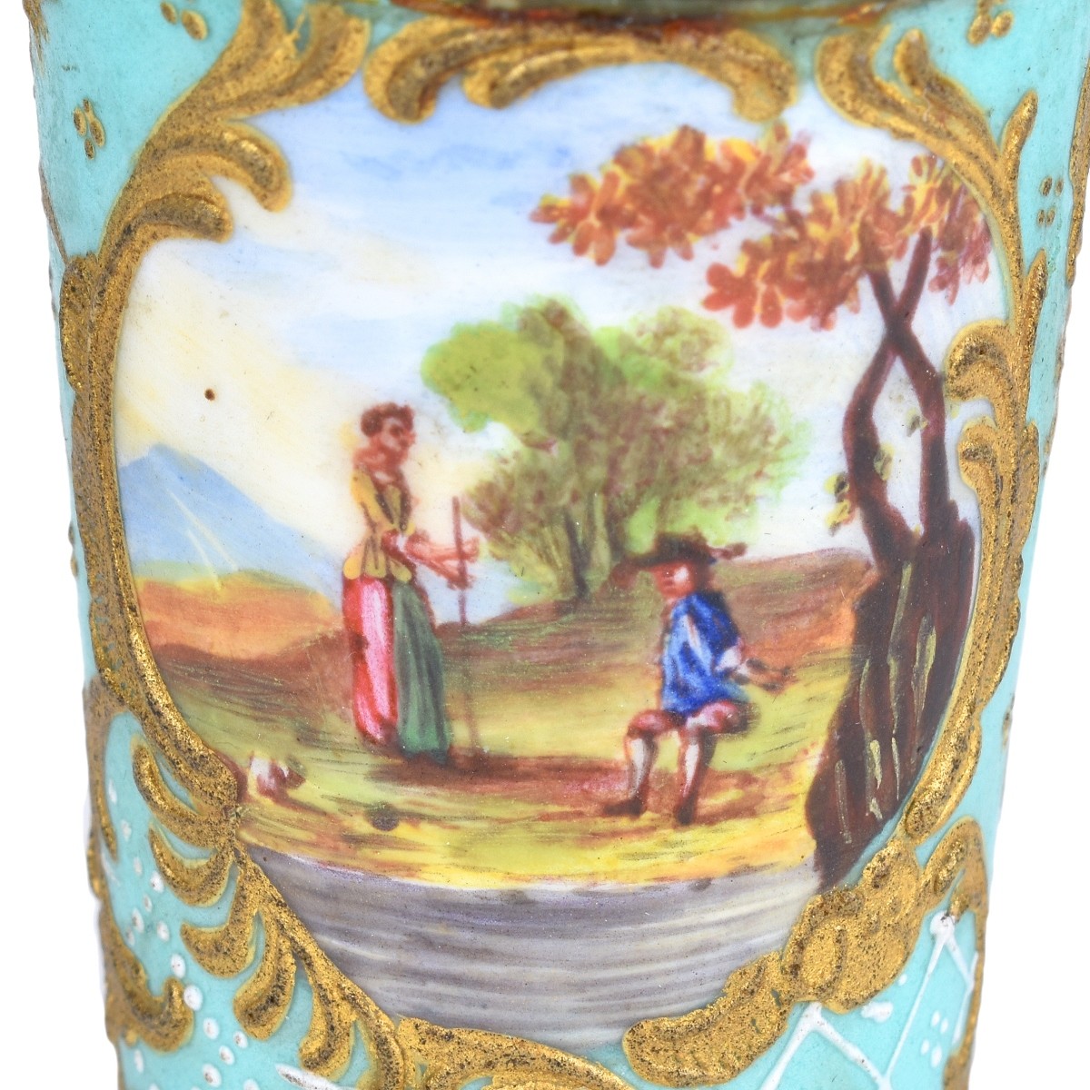 19th Century French Serves Style Enamel Covered