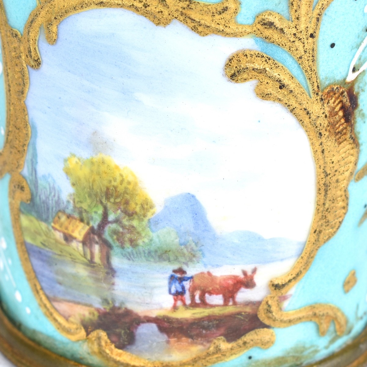 19th Century French Serves Style Enamel Covered