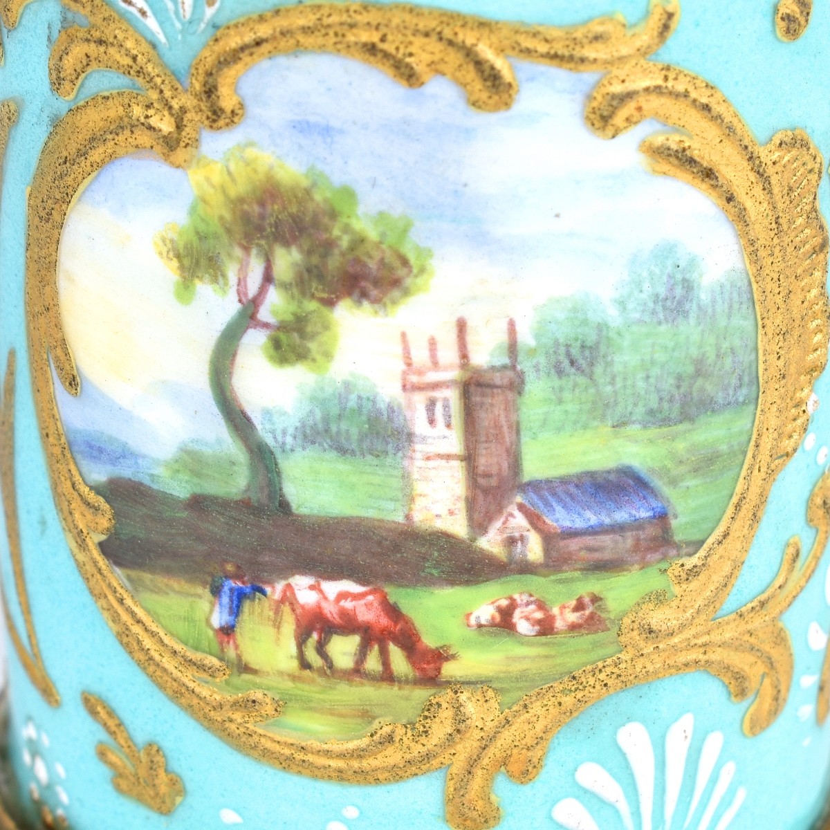 19th Century French Serves Style Enamel Covered