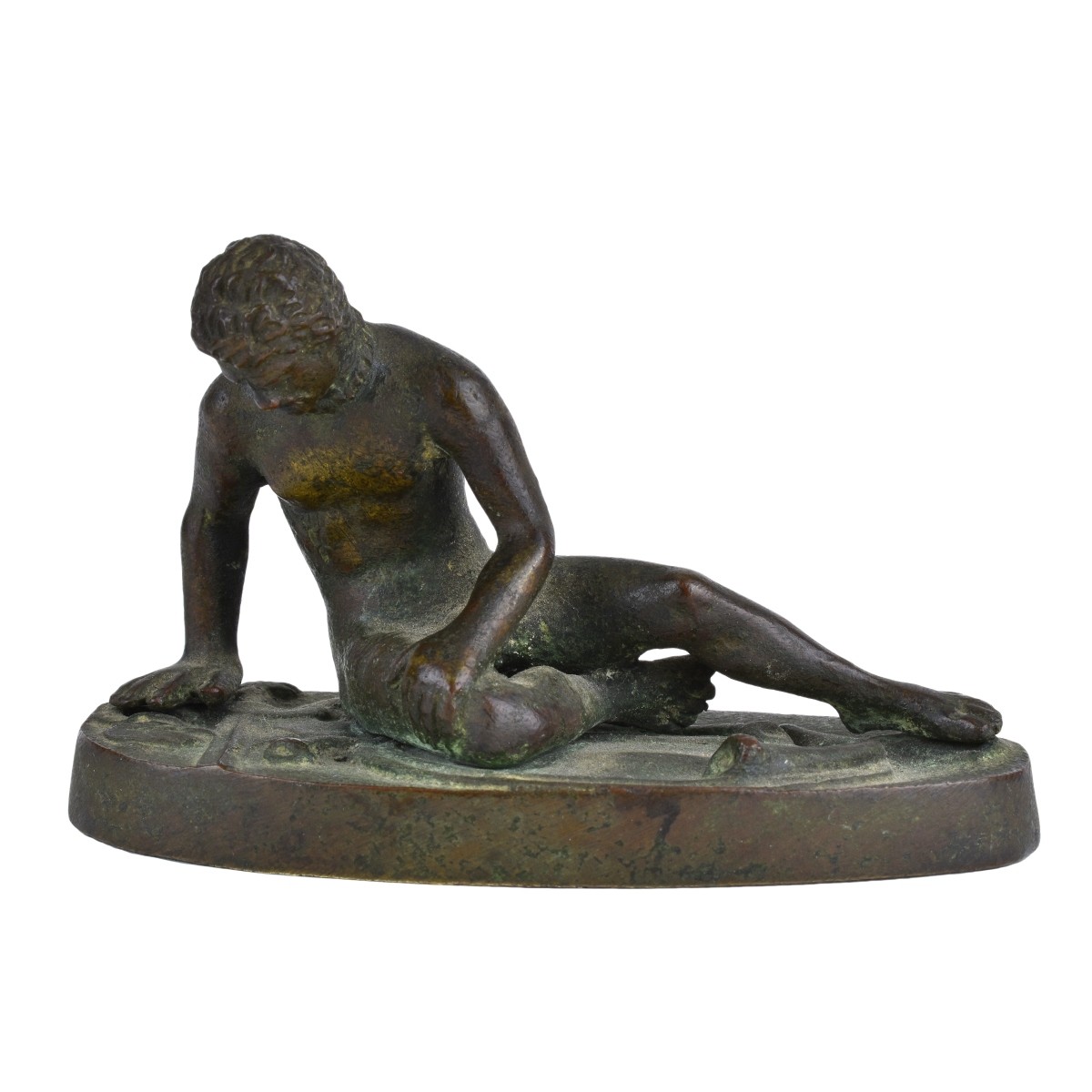 Antique Miniature Bronze After The Dying Gaul