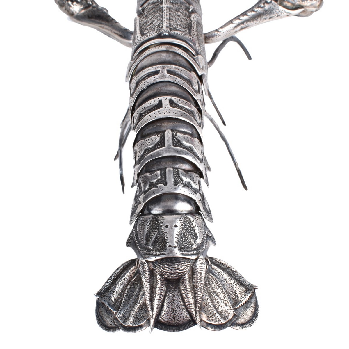 Impressive Spanish Silver Articulated Lobster Figu