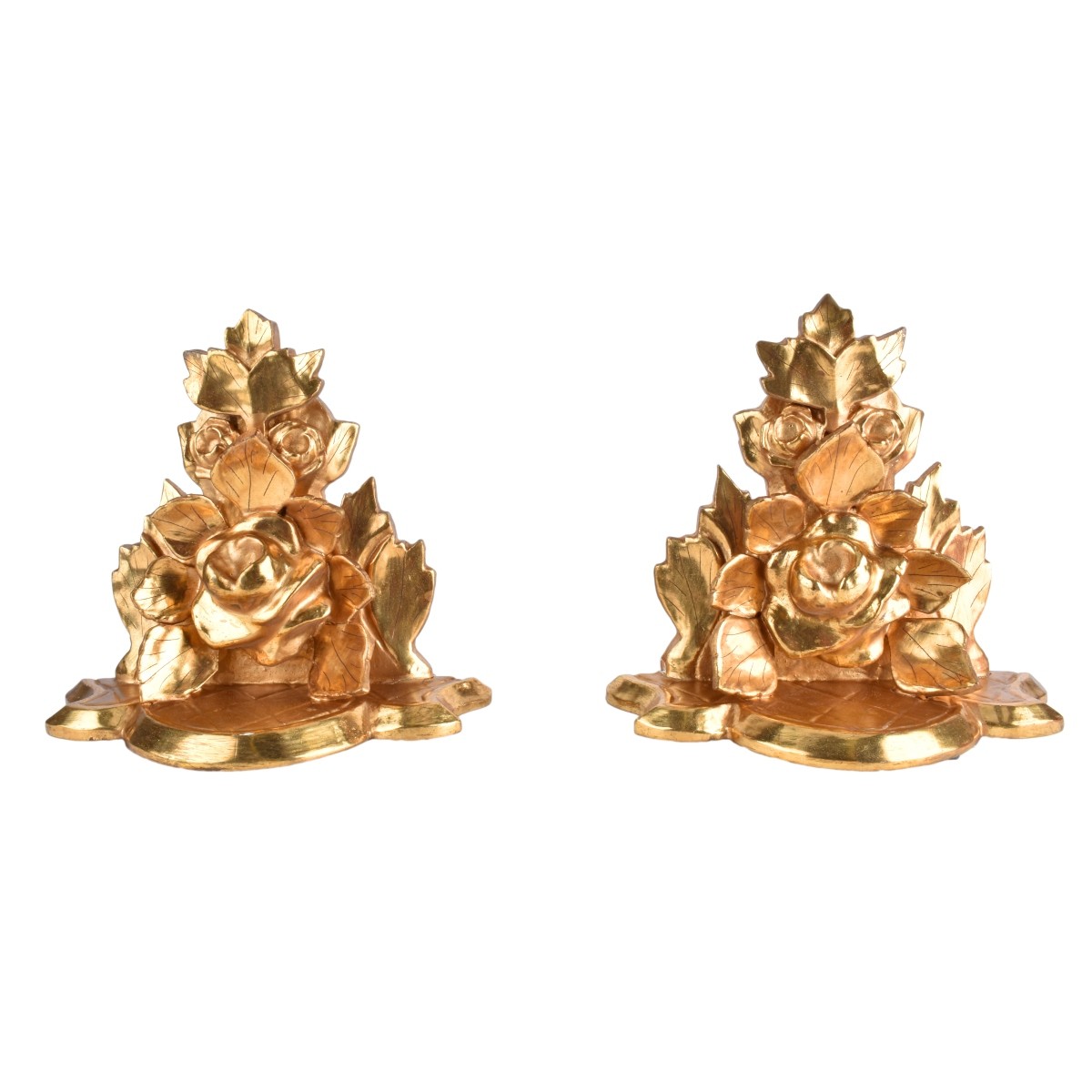 Pair of Italian gilt carved Floral Wall Brackets
