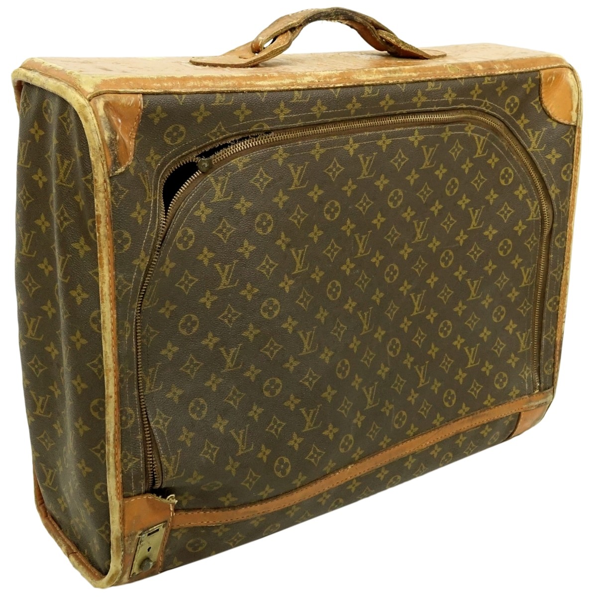 Louis Vuitton monogrammed Brown Leather Suitcase