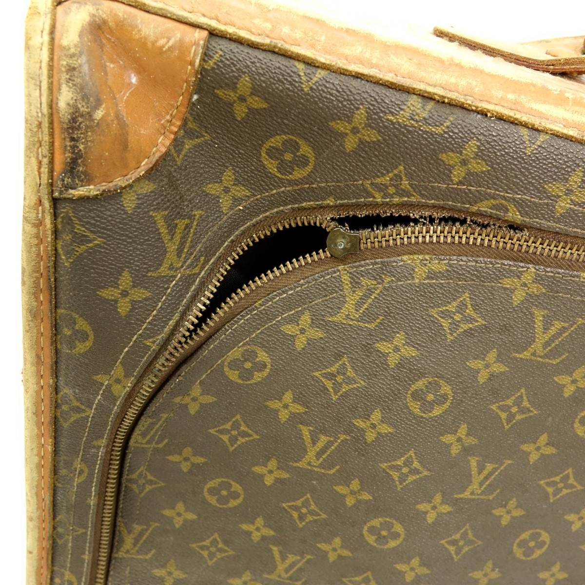 Louis Vuitton monogrammed Brown Leather Suitcase