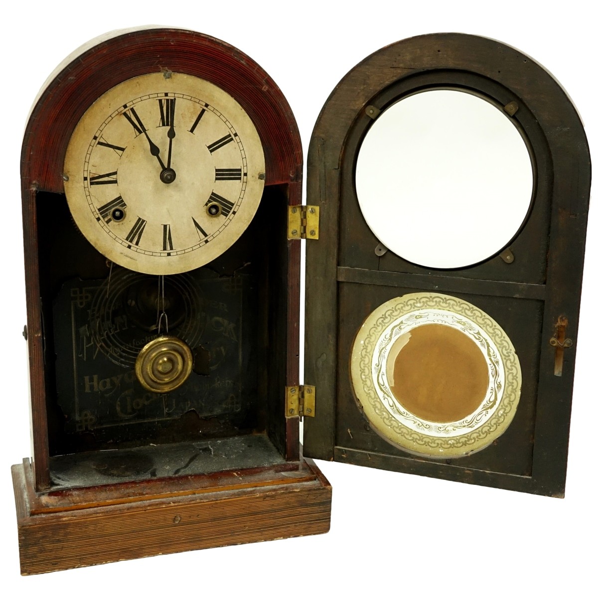 Vintage Japanese Hayashi Wooden Mantle Clock