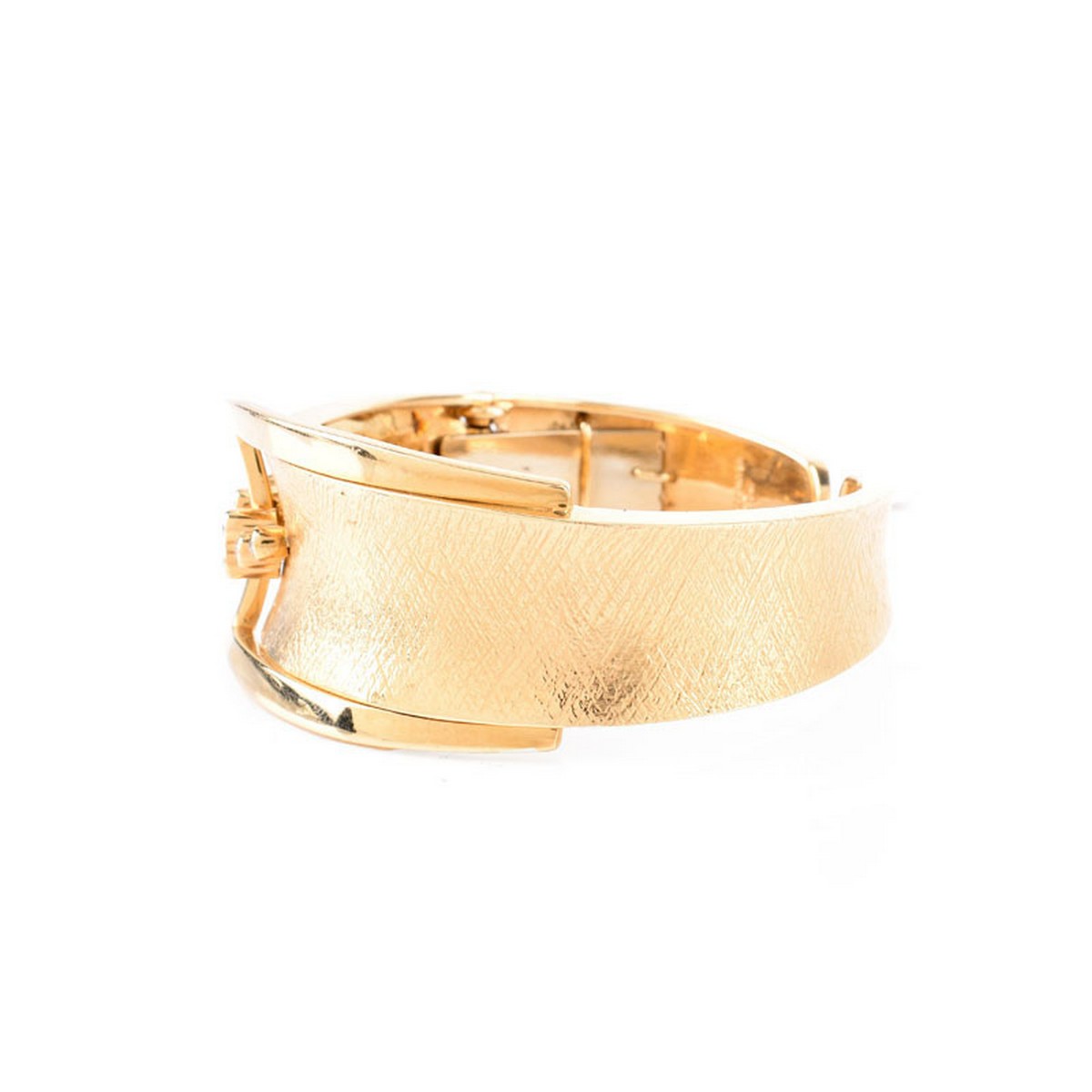 14K Gold and Diamond Cuff Bangle