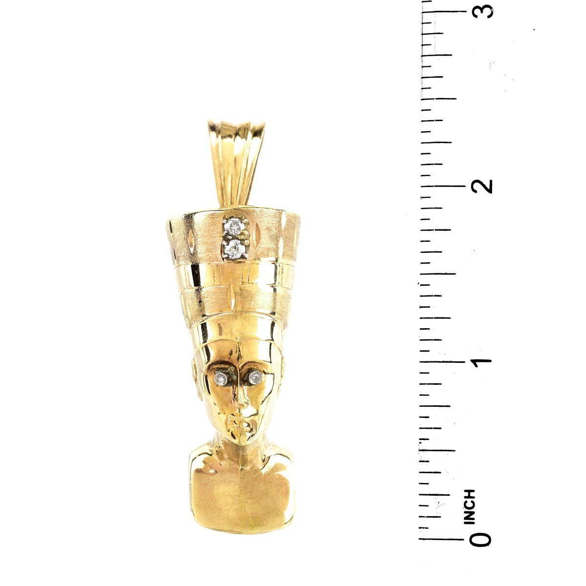 Vintage 14K Gold and Diamond Cleopatra Pendant