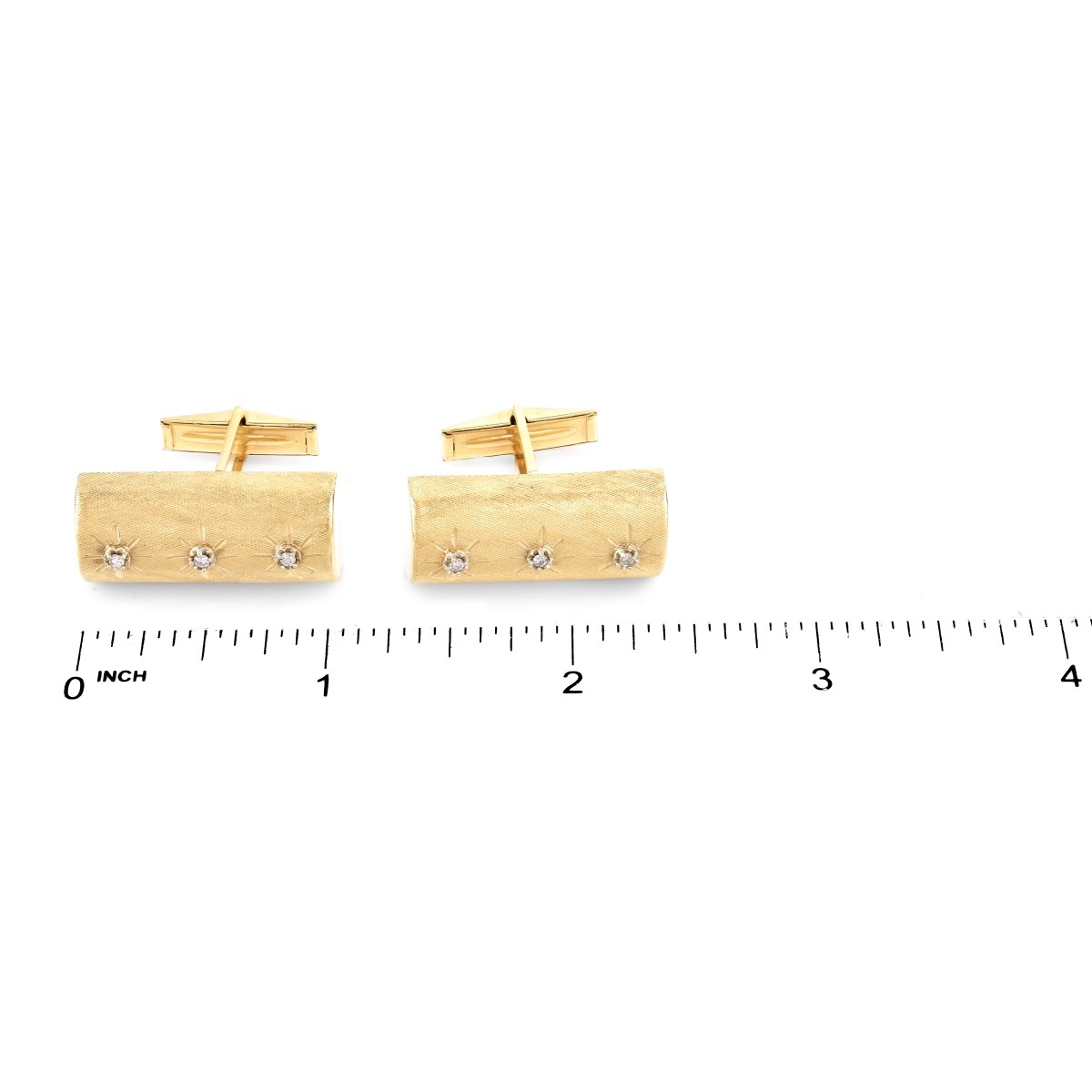 Men's Vintage 14K Gold and Diamond Cufflinks