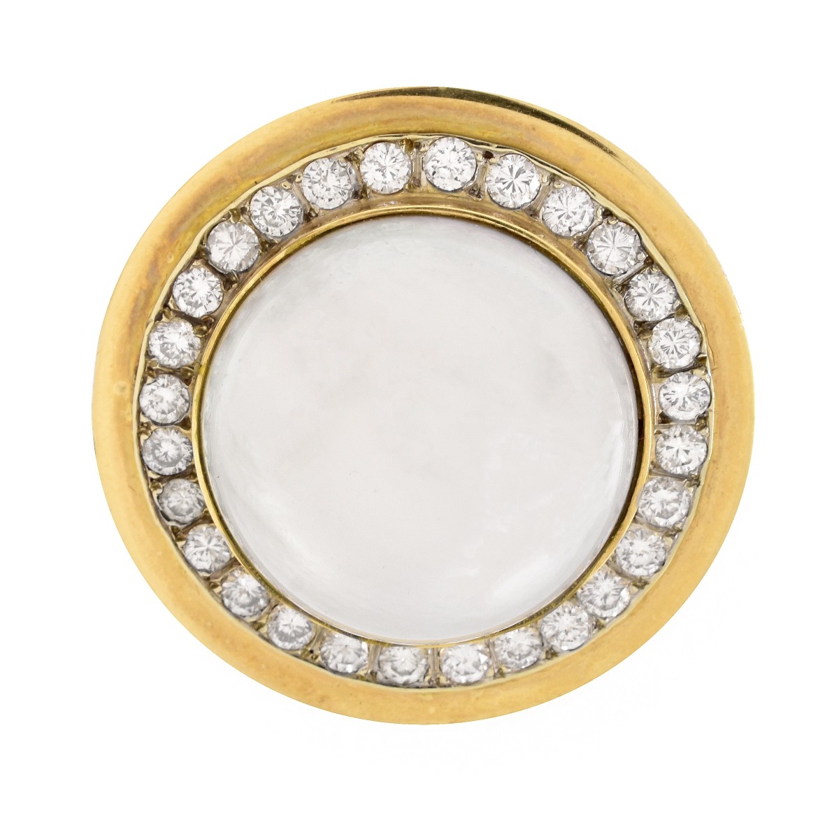 Mabe Pearl, 3.0ct. Diamond and 14K Gold Clip