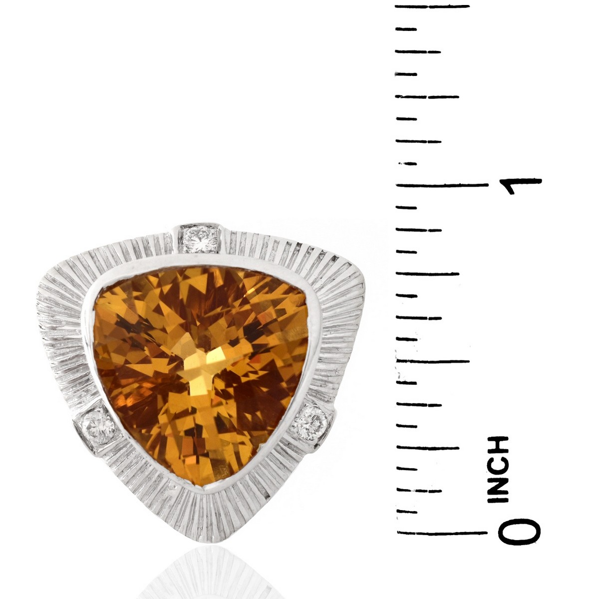 Citrine, Diamond and 14K Gold Ring