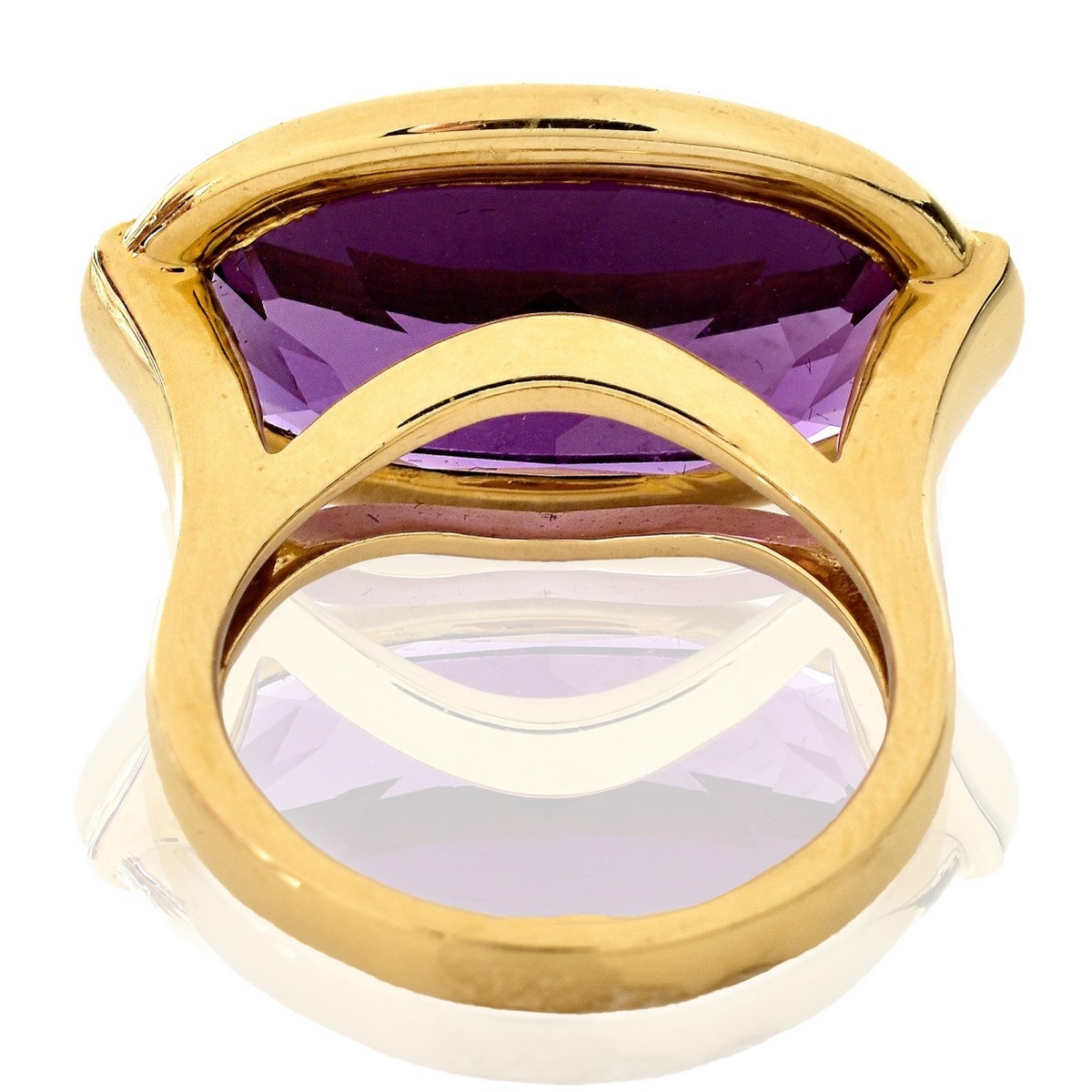 Amethyst, Diamond and 14K Gold Ring