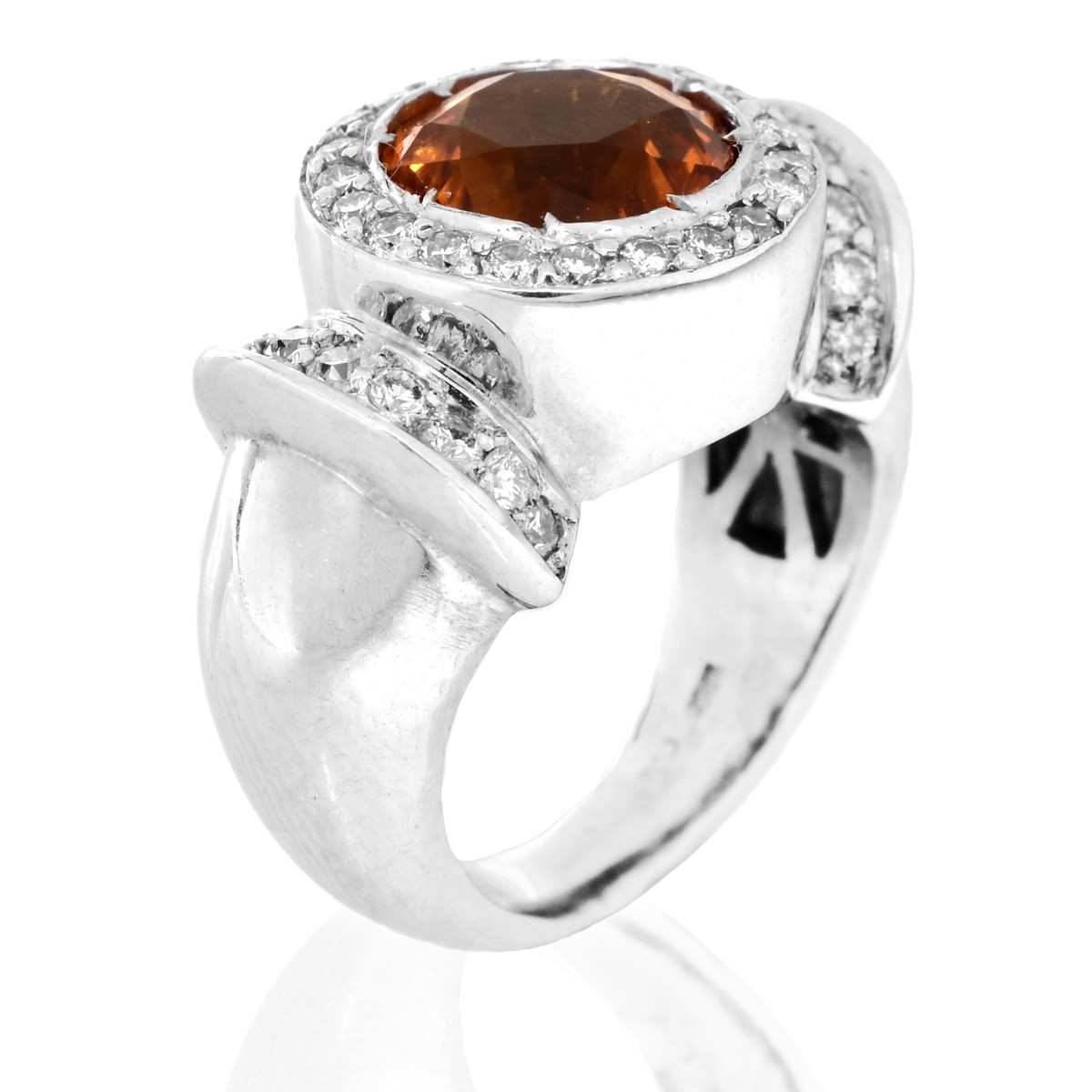 Citrine, Diamond and 18K Gold Ring