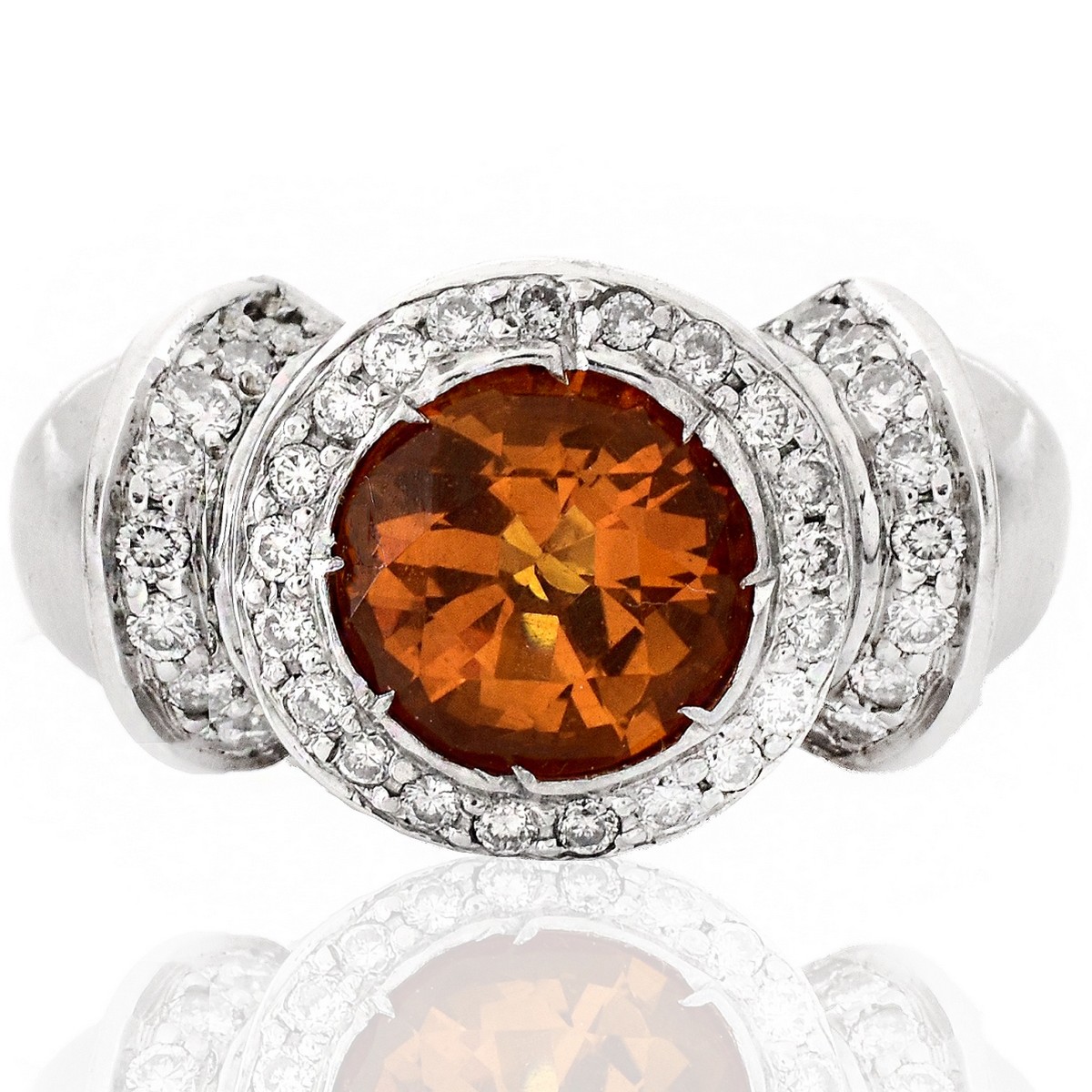 Citrine, Diamond and 18K Gold Ring