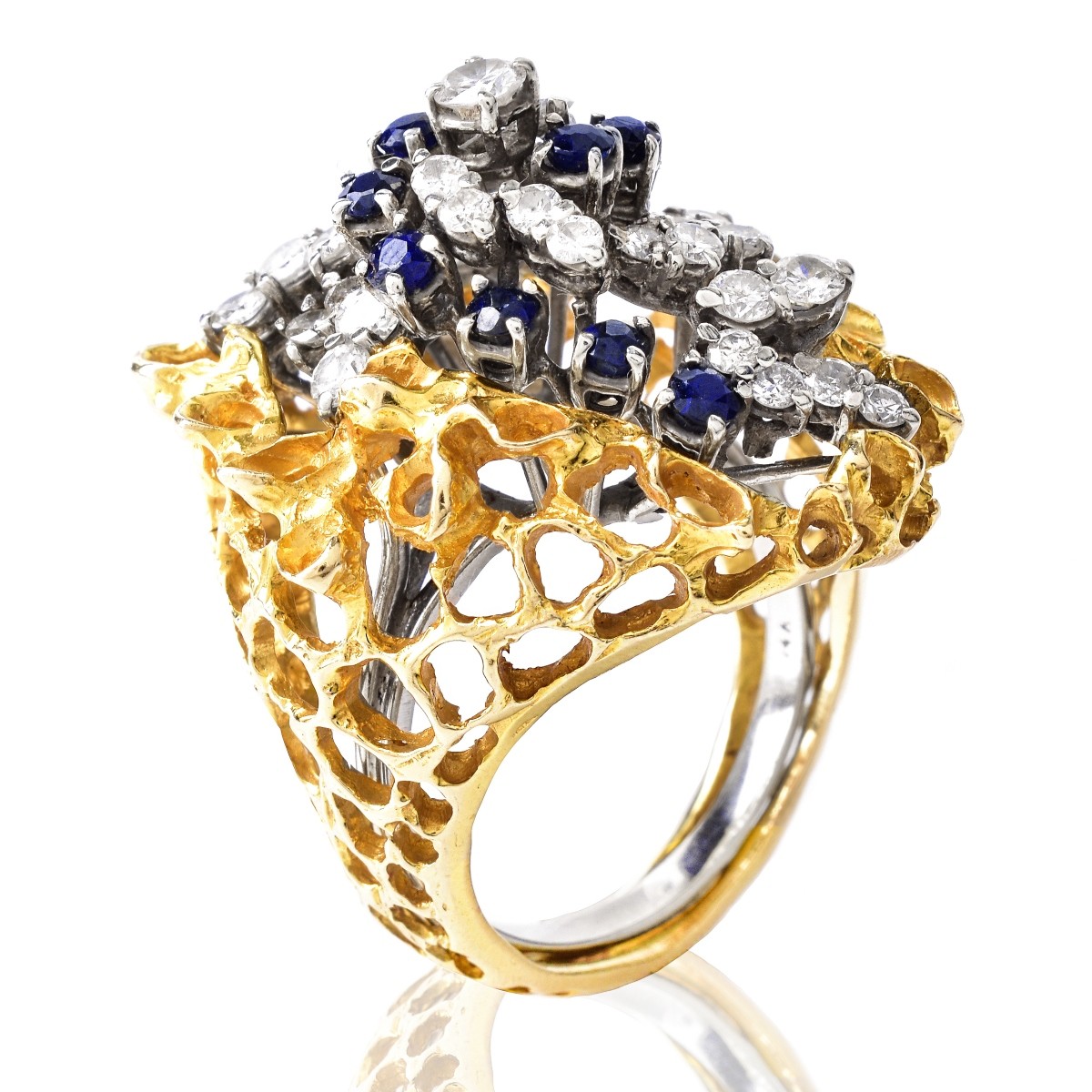 Diamond, Sapphire and 14K Gold Ring