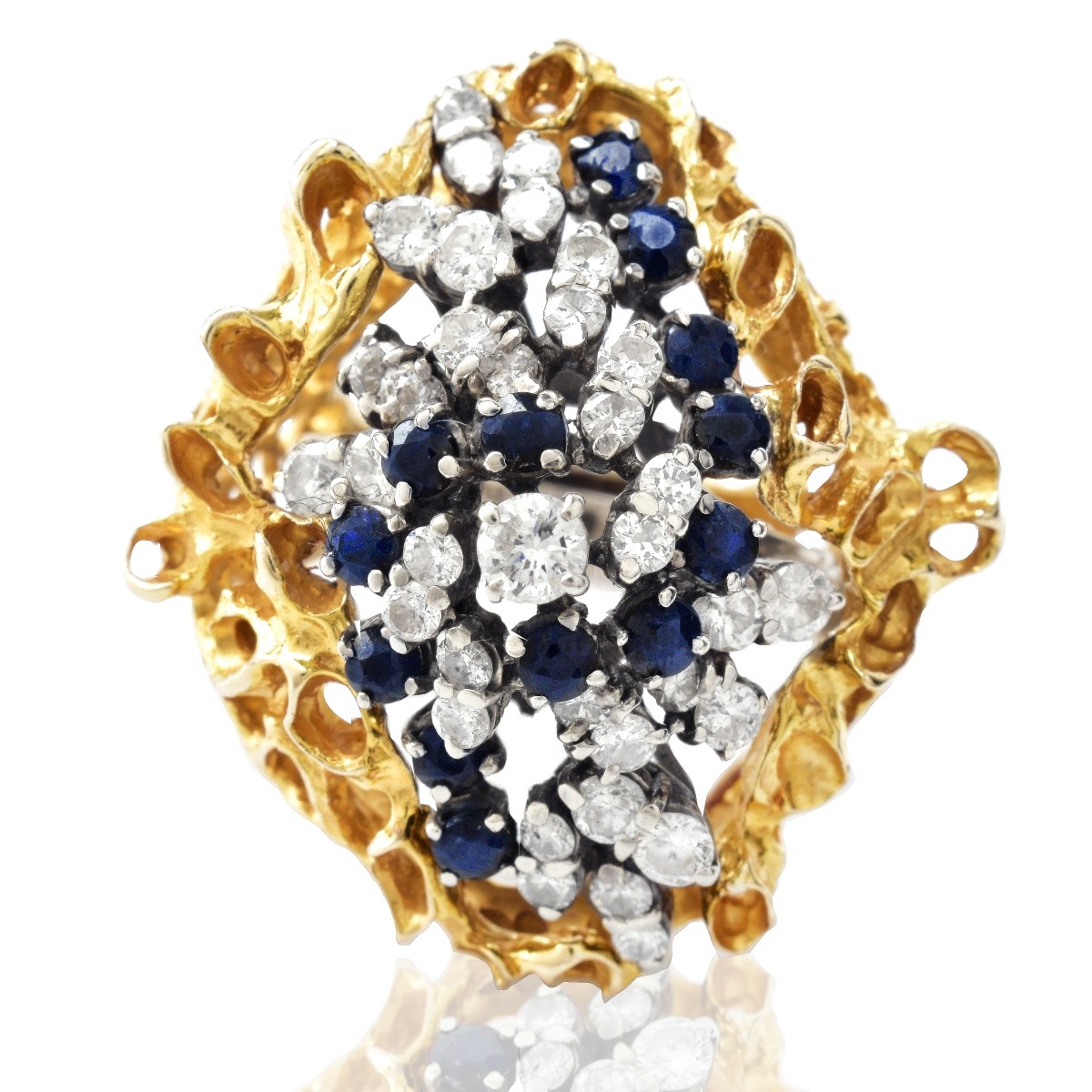 Diamond, Sapphire and 14K Gold Ring