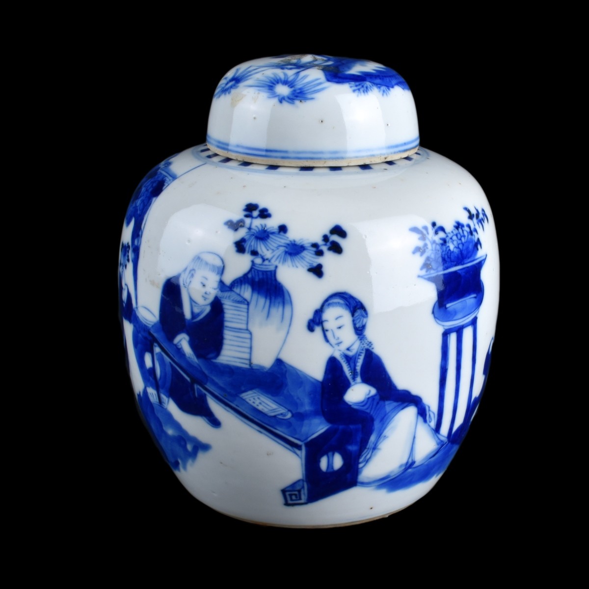 Antique Chinese Blue and White Porcelain Jar