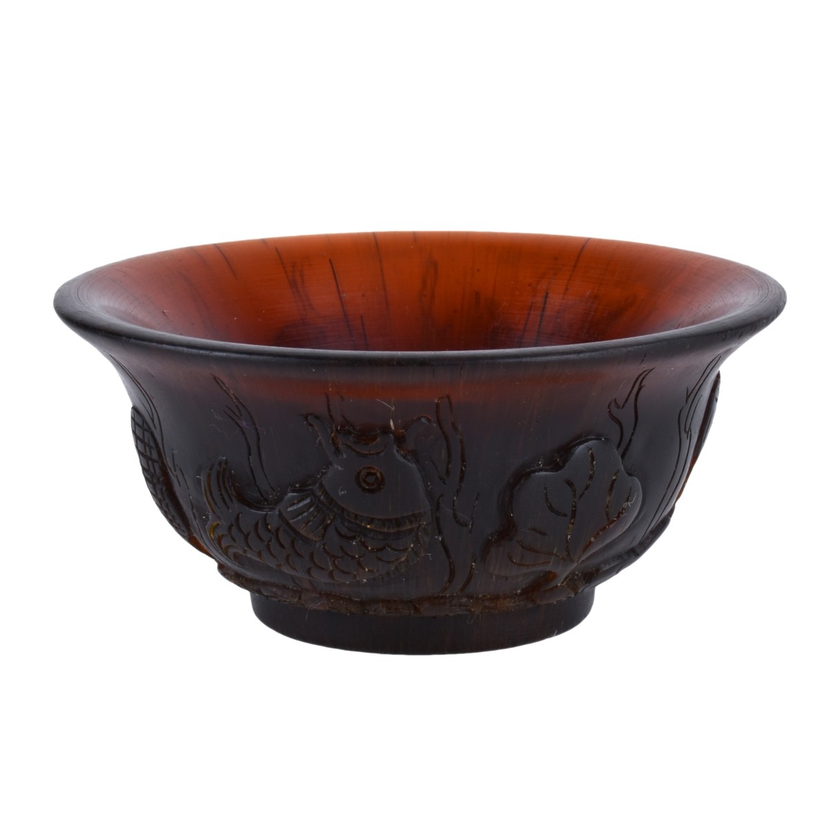 Chinese Carved Resin Horn Style Cup