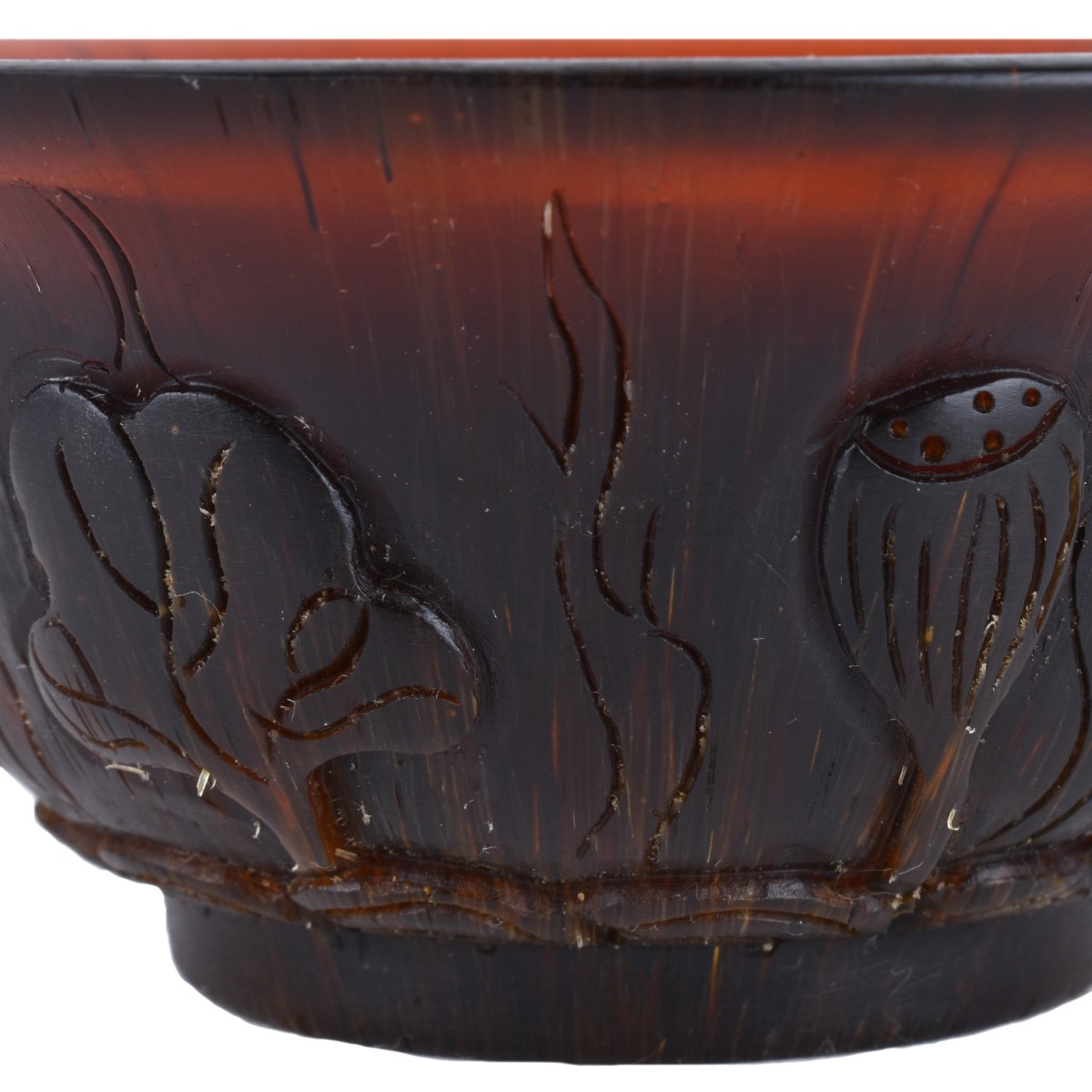 Chinese Carved Resin Horn Style Cup