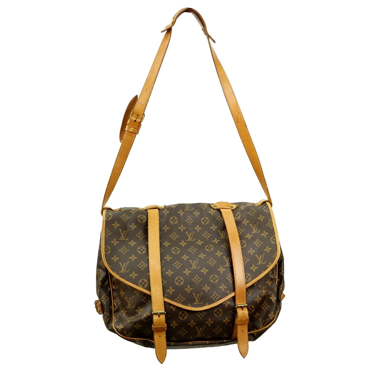 Louis Vuitton Brown Canvas Monogram Saumur Bag