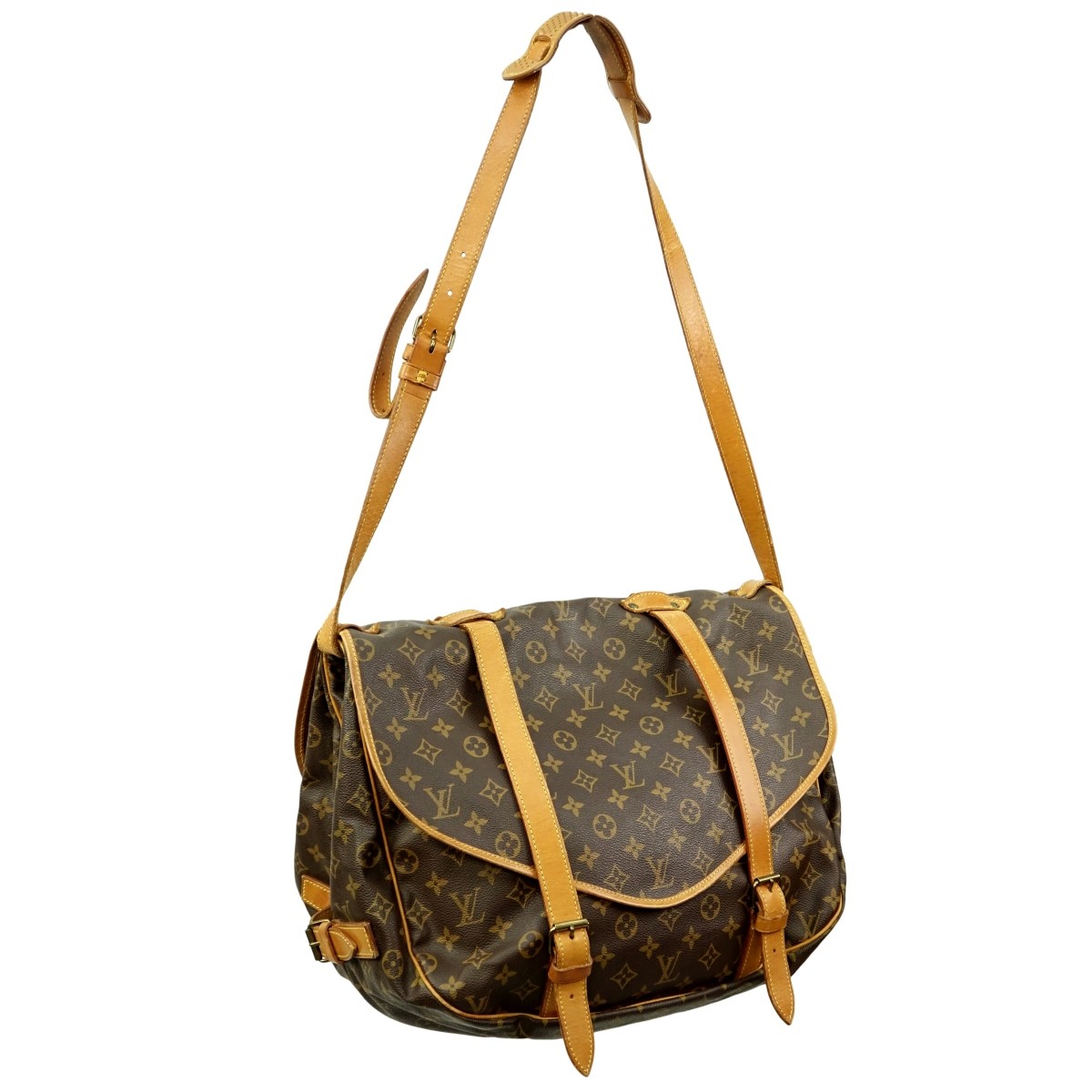 Louis Vuitton Brown Canvas Monogram Saumur Bag